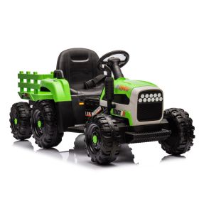 Ride on Tractor with Trailer,24V Battery Powered Electric Tractor Toy, 200w*2motor 1.86-4.97MPH/Remote Control,electric car for kids,Three speed adjus