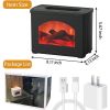 Flame Humidifier Essential Oil Diffuser With Fireplace Light For Bedroom, Fireplace Simulation Humidifier, Super Quiet 270ml Cool Mist Humidifiers Wat