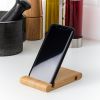 Bamboo Mobile Phone Bracket Double Slot Log Color Lazy Mobile Phone Base Bamboo Creative Mobile Phone Bracket Gift For Birthday/Valentines/Easter/Boy/