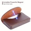Business Card Holder, PU Leather Business Card Case Pocket Credit Card Holders, Slim Name Card Holder Magnetic Shut Business Card Carrier For Men Or W