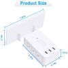 3 USB Outlet 6 Wide-spacing AC Sockets Wireless Power Strip Smart Night Light Lighting 1020 Joules Surge Protection With Shelf