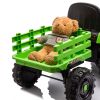 Ride on Tractor with Trailer,24V Battery Powered Electric Tractor Toy, 200w*2motor 1.86-4.97MPH/Remote Control,electric car for kids,Three speed adjus