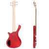 Glarry GW101 36in Small Scale Electric Bass Guitar Suit With Mahogany Body SS Pickups, Guitar Bag, Strap, Cable Red