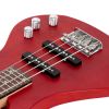Glarry GW101 36in Small Scale Electric Bass Guitar Suit With Mahogany Body SS Pickups, Guitar Bag, Strap, Cable Red