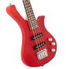 Glarry GW101 36in Small Scale Electric Bass Guitar Suit With Mahogany Body SS Pickups, Guitar Bag, Strap, Cable Red
