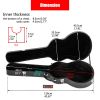 Glarry High-End Fine-Grain PU Leather Hard Case for 335 Style Semi-Hollow & Hollowbody Electric Guitar