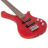 Glarry GW101 36in Small Scale Electric Bass Guitar Suit With Mahogany Body SS Pickups, Guitar Bag, Strap, Cable Red