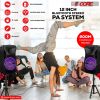 5 Core Party Speaker Portable PA System 2 Wireless Microphone Bluetooth Loud Big Subwoofer Active Powered DJ Karaoke Machine for Studio Indoor Outdoor