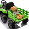Ride on Tractor with Trailer,24V Battery Powered Electric Tractor Toy, 200w*2motor 1.86-4.97MPH/Remote Control,electric car for kids,Three speed adjus