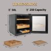 50L Cigar Humidors with 3-IN-1 Cooling, Heating & Humidity Control, 250 Counts Capacity Cigar Humidor Humidifiers with Constant Temperature Controller