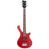 Glarry GW101 36in Small Scale Electric Bass Guitar Suit With Mahogany Body SS Pickups, Guitar Bag, Strap, Cable Red