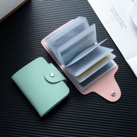 Multi-card ID Credit Card Bank Card Business Card Organizer Holder, 24 Card Slots (Color: Green)