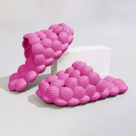 Women's Solid Ultra Cushioned Bubble Slides; Bubble Slippers (Color: Rose Red, size: 45545)
