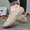 Men's summer new mesh breathable comfortable large size handmade bean shoes slip-on loafers loafers