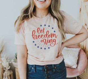 Let Freedom Ring T-shirt, Summer T-shirt, Patriotic Tshirt, Freedom Tee, 4th Of July Top, Shirt's Tee, Usa Shirt, Americana Gift, Mom Shirt (size: medium)