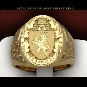 Crown Lion Shield Badge Ring Europe and America Copper Plated Plated Royal Seal Men's Ring Fashion Elegant Accessories (size: 8)