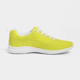 Men's Athletic Sneakers, Yellow Low Top Canvas Running Shoes - 01DO7O (Color: Yellow, size: 6.5)
