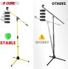 5 Core Tripod Mic Stand Heavy Duty Height Adjustable Floor Microphone Boom Arm Pedestal Para Microfono for Singing On Stage Studio - MS 080 YLW