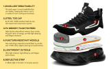 JIEFU Men Work shoes; Steel Toe Shoes; men sneaker; Lightweight Breathable Mesh Slip Resistant Work Shoes Comfortable Indestructible Construction Shoe