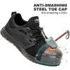 JIEFU Men's Work shoes; Steel Toe Shoes for Work Men; men's sneaker; Lightweight Breathable Comfortable Non Slip Durable Indestructible Construction S