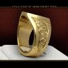 Crown Lion Shield Badge Ring Europe and America Copper Plated Plated Royal Seal Men's Ring Fashion Elegant Accessories