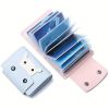 Men's 26 Card Slots PU Leather Credit Card Storage Bag Unisex Cartoon Hippo Graphic Simple Texture Multi-card Card Holder Coin Purse