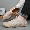 Men's summer new mesh breathable comfortable large size handmade bean shoes slip-on loafers loafers