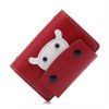 Men's 26 Card Slots PU Leather Credit Card Storage Bag Unisex Cartoon Hippo Graphic Simple Texture Multi-card Card Holder Coin Purse