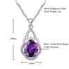 Emma Manor 14k White Gold Plated 5A Pear Shape Cubic Zirconia Crown Pendant Necklace for Women