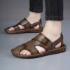 Men's new comfortable trend 100 bypass layer cowhide casual beach shoes trend men's sandals
