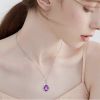 Emma Manor 14k White Gold Plated 5A Pear Shape Cubic Zirconia Crown Pendant Necklace for Women
