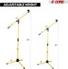 5 Core Tripod Mic Stand Heavy Duty Height Adjustable Floor Microphone Boom Arm Pedestal Para Microfono for Singing On Stage Studio - MS 080 YLW
