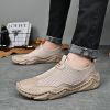 Men's summer new mesh breathable comfortable large size handmade bean shoes slip-on loafers loafers