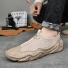 Men's summer new mesh breathable comfortable large size handmade bean shoes slip-on loafers loafers